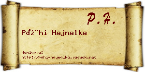 Páhi Hajnalka névjegykártya